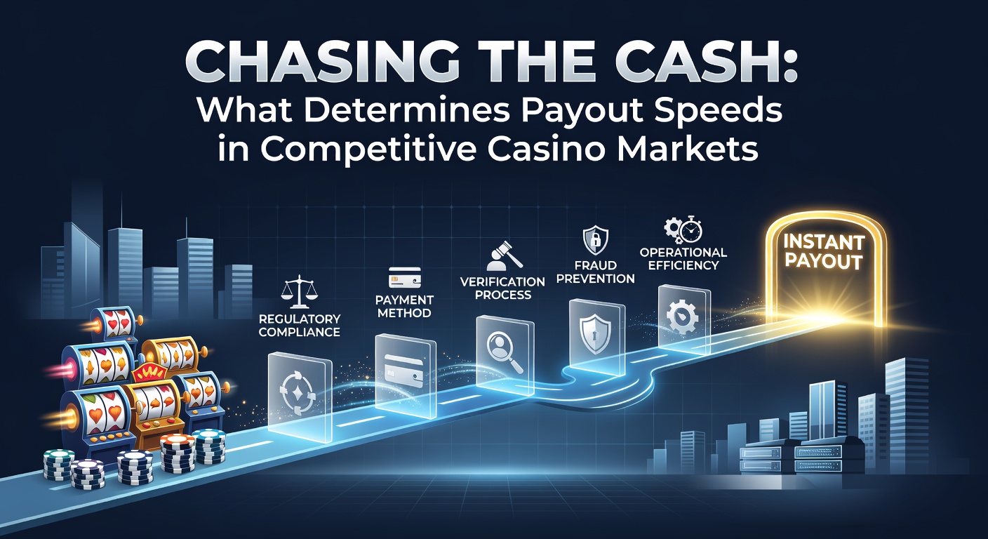 Grafik zeigt einen Timer mit fliegenden Münzen und Casino-Chips, symbolisiert den Druck auf schnelle Auszahlungen in Online-Casinos