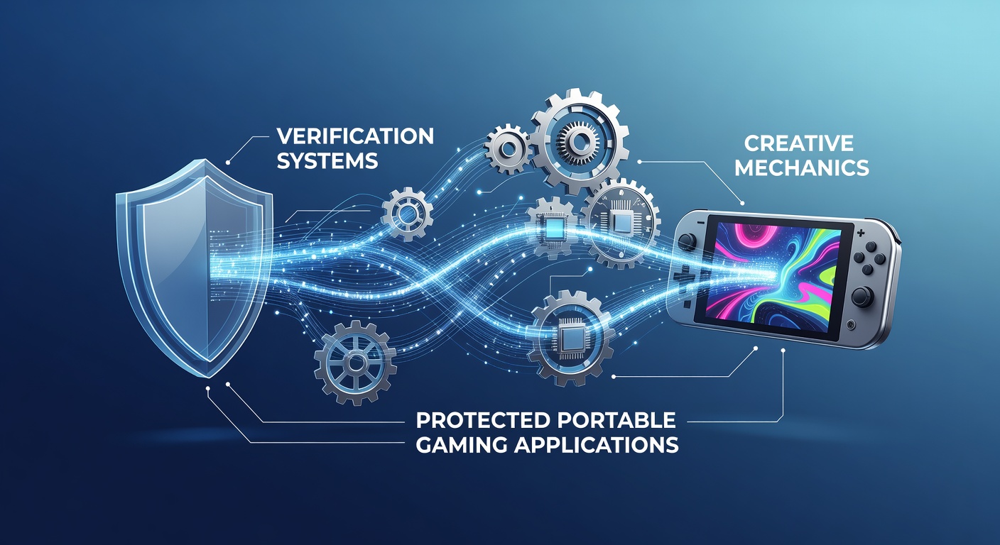 Illustration von Verifizierungssystemen und kreativen Mechaniken in mobilen Gaming-Anwendungen
