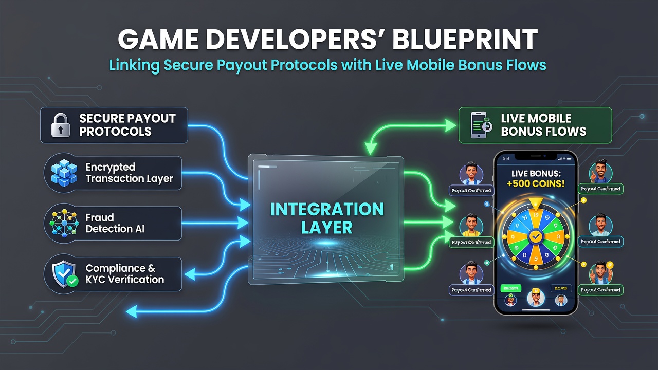 Illustration der Integration von Auszahlungsprotokollen in mobile Gaming-Systeme durch Entwickler-Frameworks